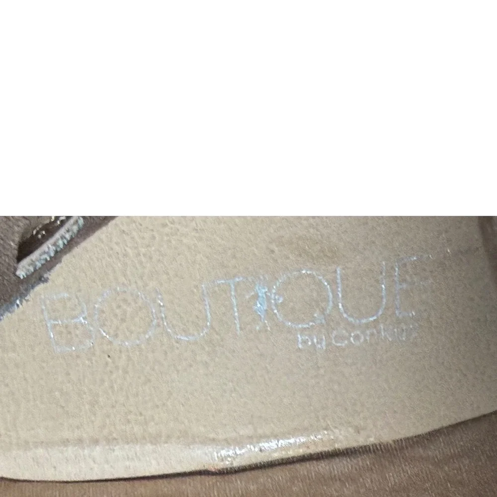 Boutique by Corkys Gabbie Taupe Perforated‎ Lace Up Back Tall Boots Womens 11